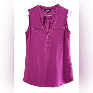 Pink Polo Collar Tank Top